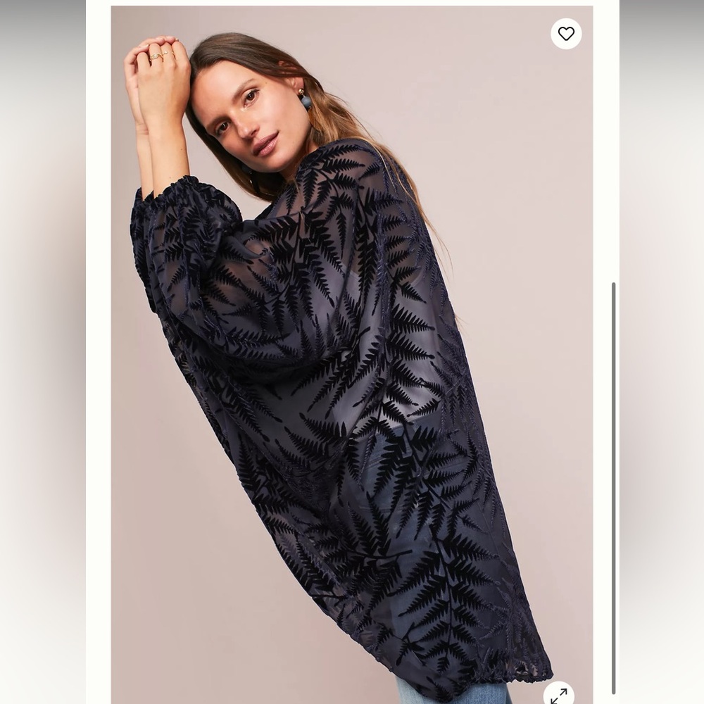 Anthropologie Velvet Cocoon Kimono One Size - Picture 6 of 8